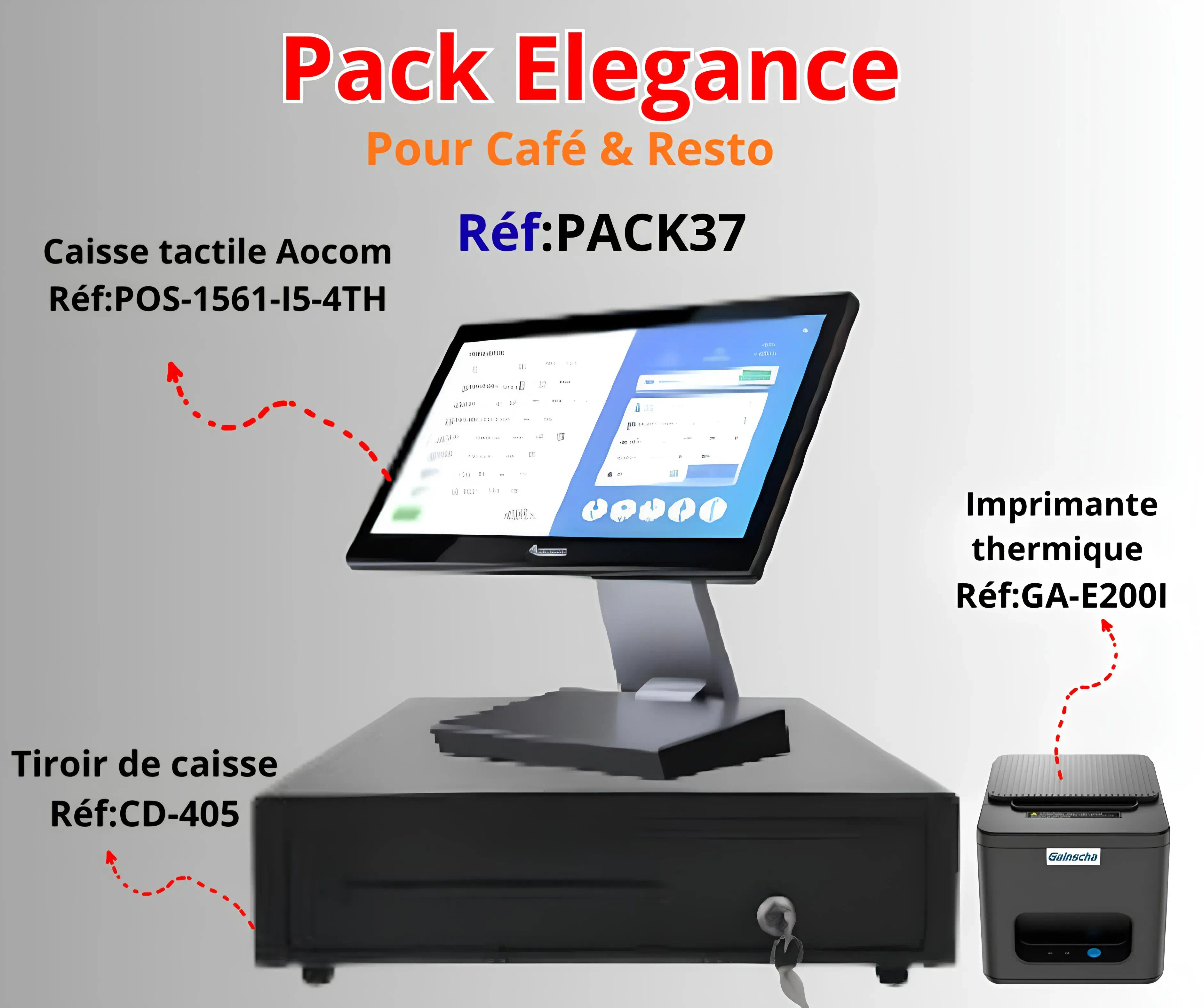 Pack Elegance (Café&Resto,Point de vente, Market) - Pack Caisse Tactile | Onemag Tunisie