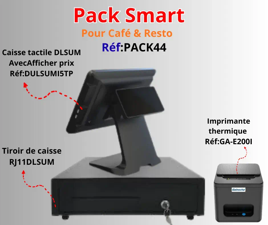 Pack Smart (Café&Resto,Market,Point de Vente) - Pack Caisse Tactile | Onemag Tunisie