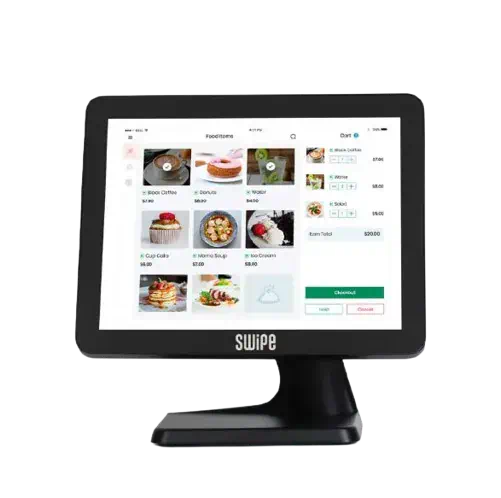 PC Caisse Tactile Professionnel SWIPE SWWJ14-P100 – Intel J1900 | 15″ (Noir) Configuration : Quad-Core / 4 Go RAM / 128 Go SSD / Afficheur Client Intégré / Windows 10 - Matériel POS | Onemag Tunisie