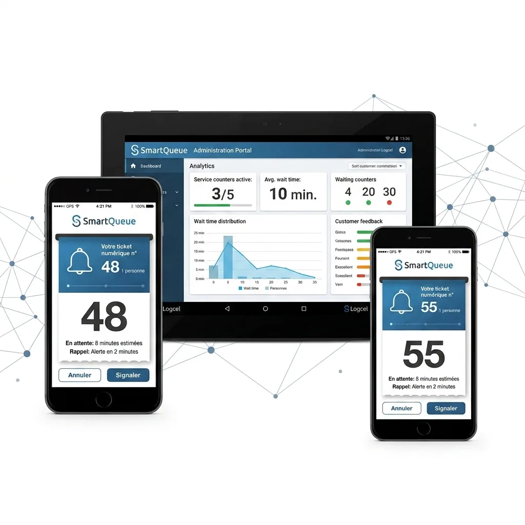 SmartQueue – Logiciel & Solution Intelligente de Gestion de File d'Attente 🚶‍♂️📋 - Nos Logiciels | Onemag Tunisie